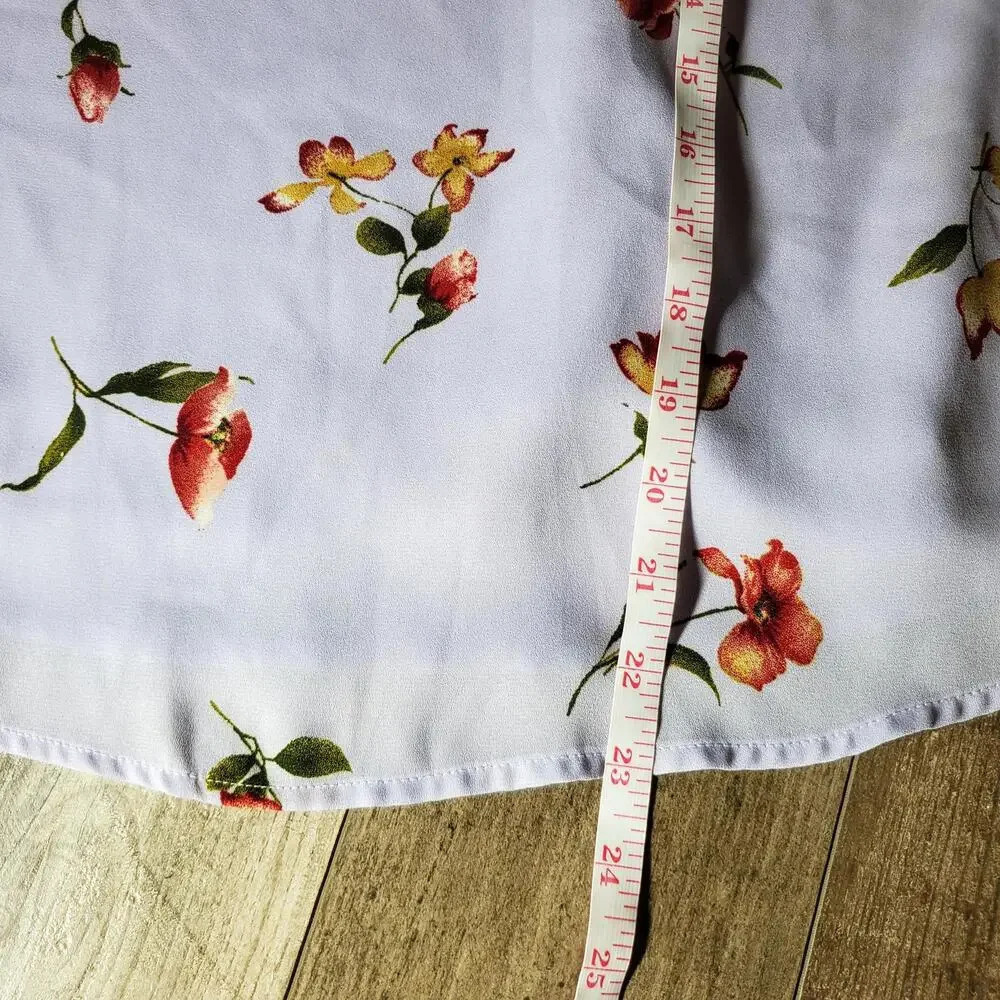 Leith Purple Floral Spaghetti Strap V-Neck Tank Top Cami Size Small - Picture 12 of 12